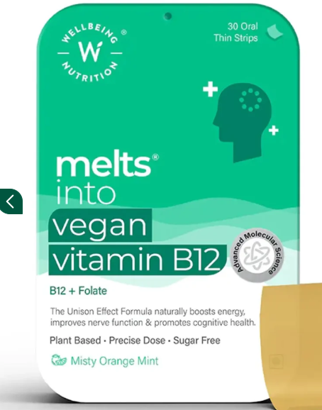 Wellbeing Melts Into Vegan Vitamin B12 30 strips